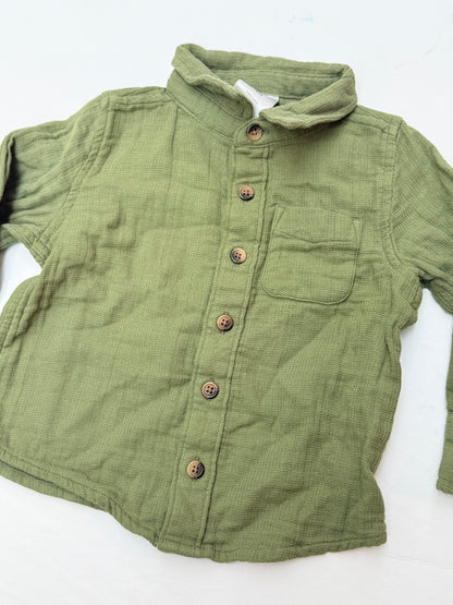 Okie Dokie Green Button-Up Shirt 18M