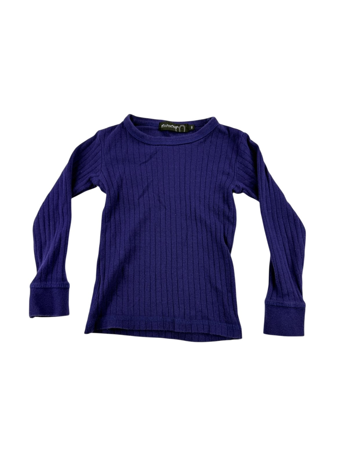 Minymo Purple Ribbed Long Sleeve Top Size 4-5Y