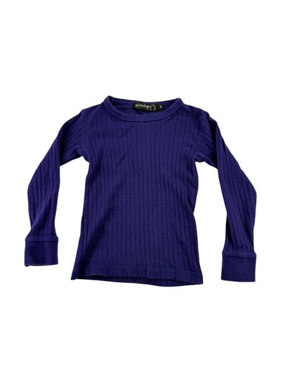 Minymo Purple Ribbed Long Sleeve Top Size 4-5Y