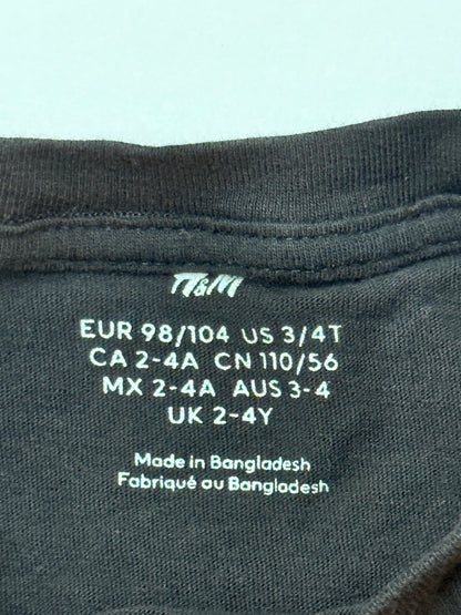 H&M Black T-Shirt Size 2-4Y