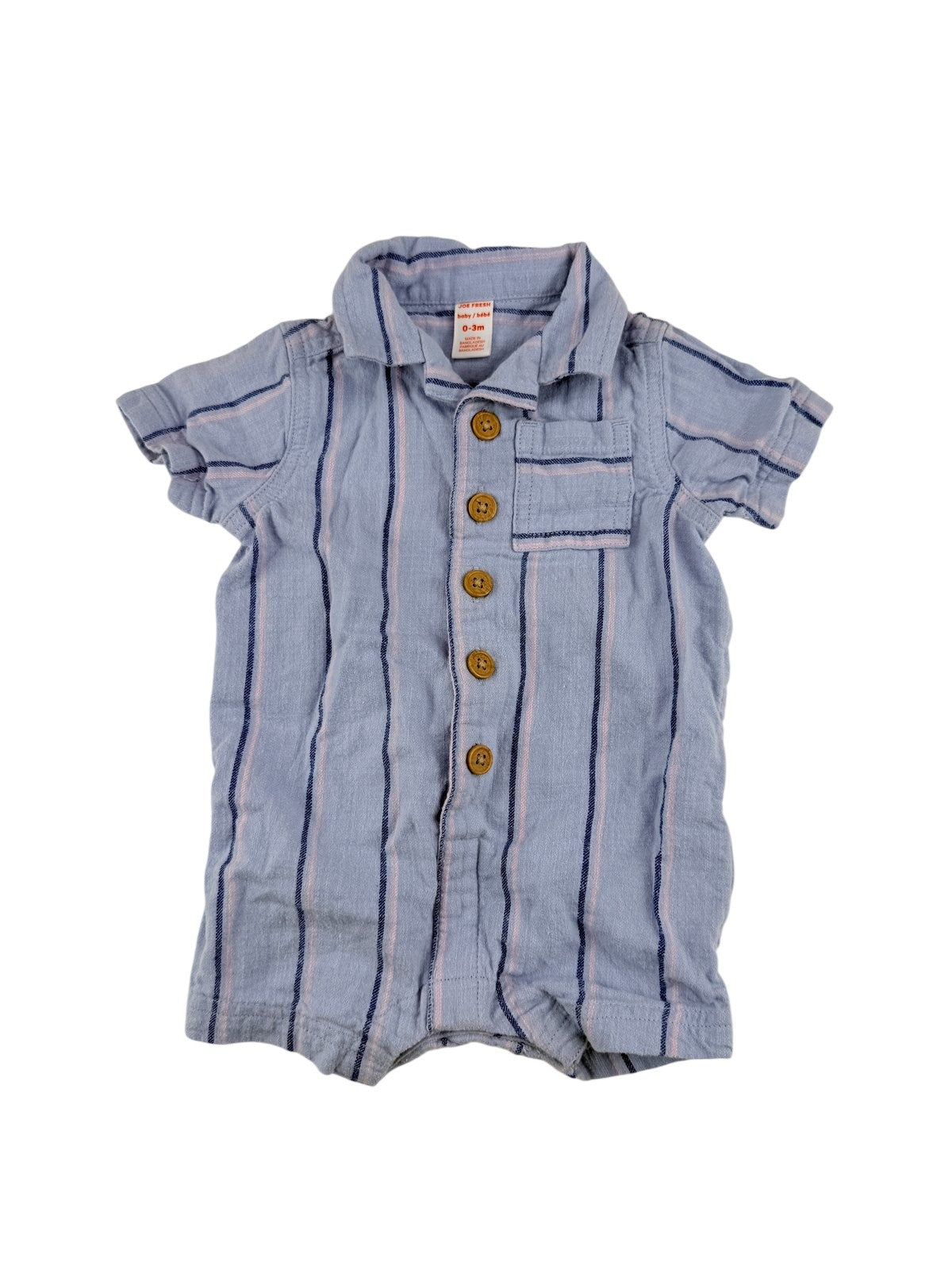 Joe Fresh Blue Striped Romper 0-3M