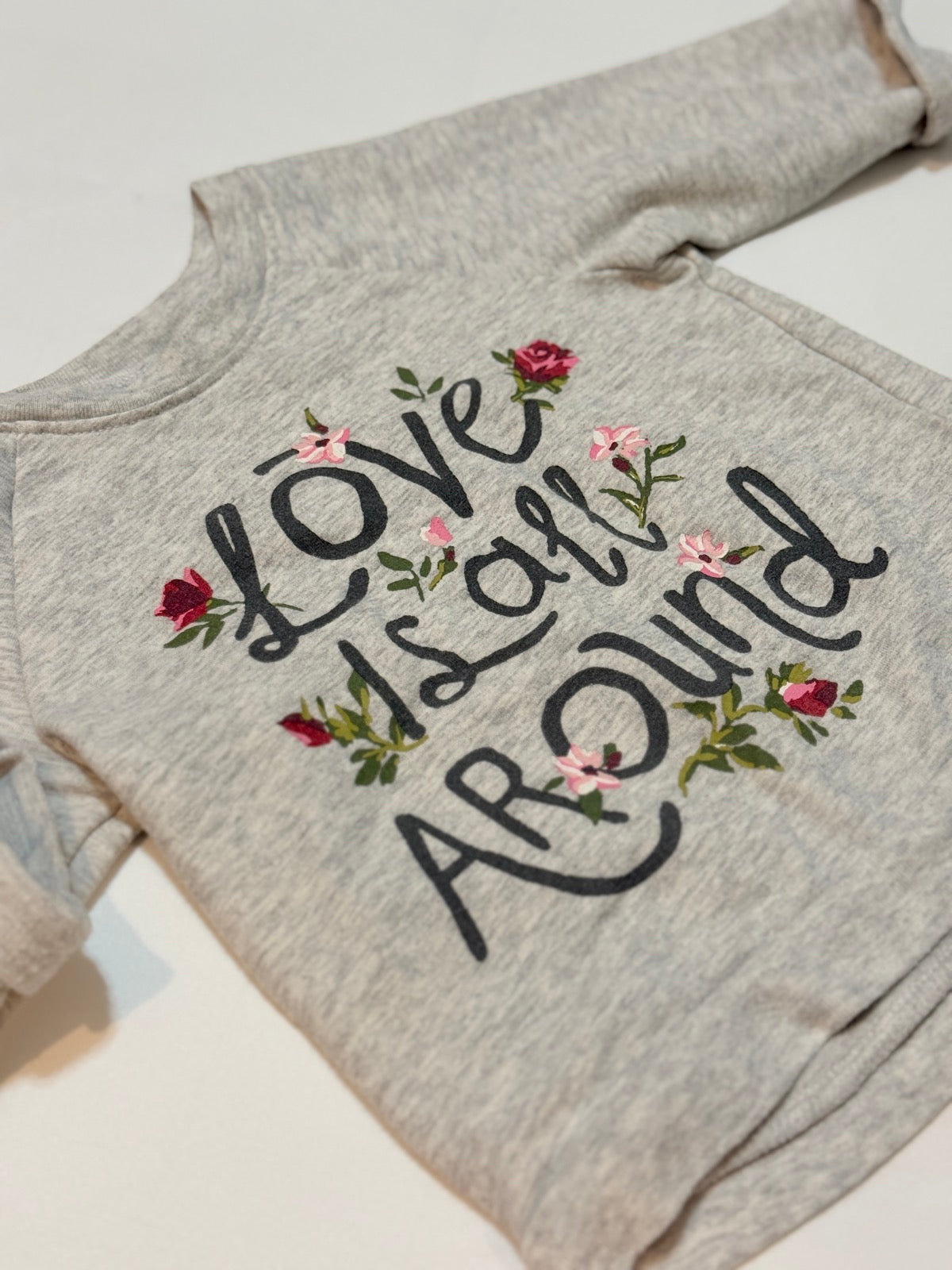 Old Navy Gray Love Is All Around Sweatshirt 12-18M