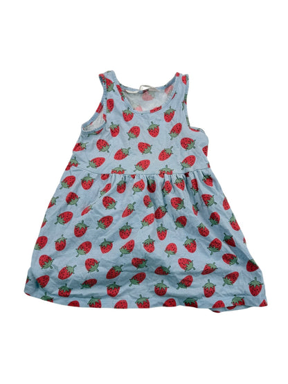 H&M Strawberry Print Blue Dress Size 2T