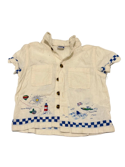 Old Navy Map Print Button Shirt 12-18M