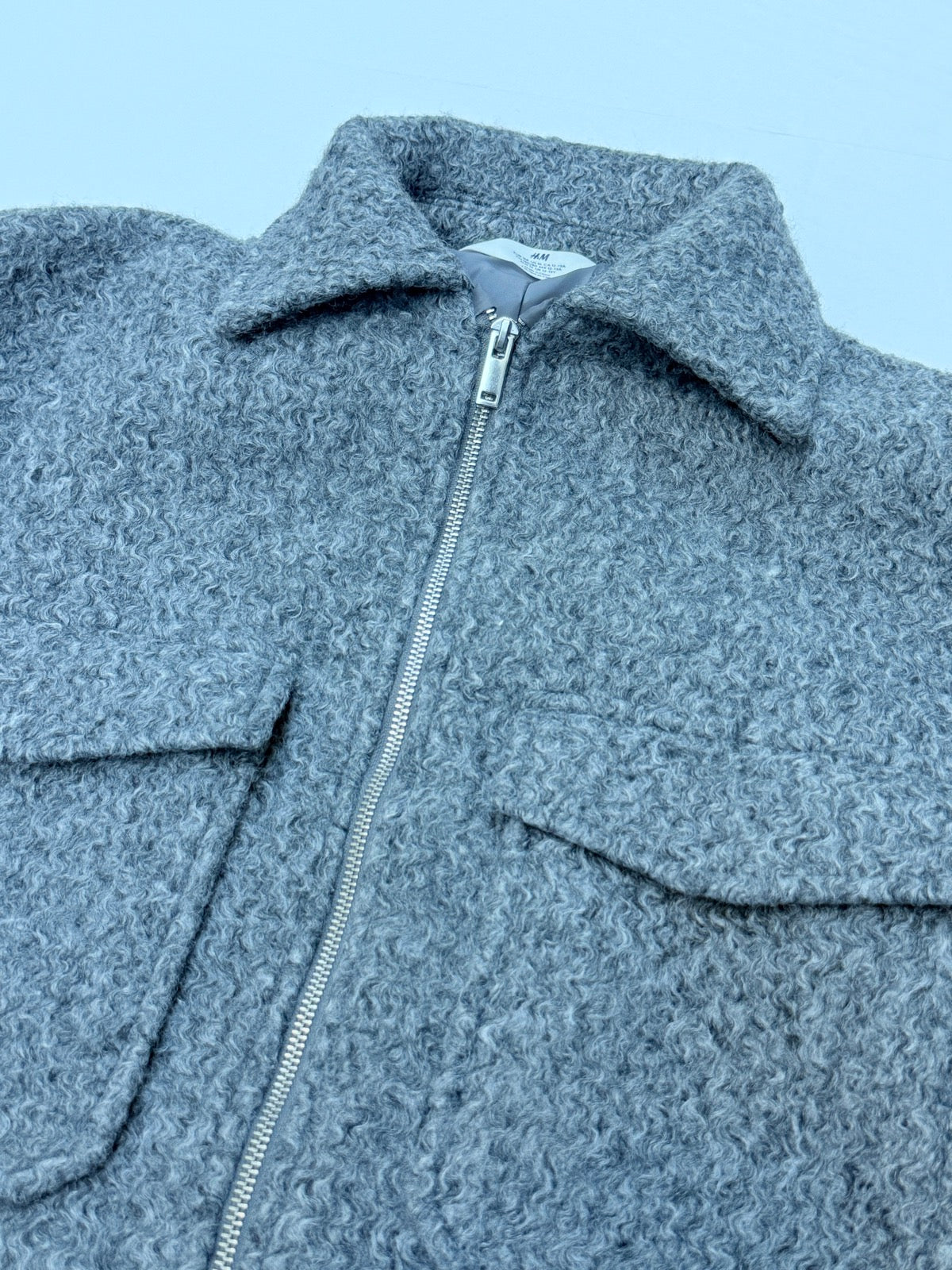 H&M Grey Bouclé Zip Jacket Size 12-13Y