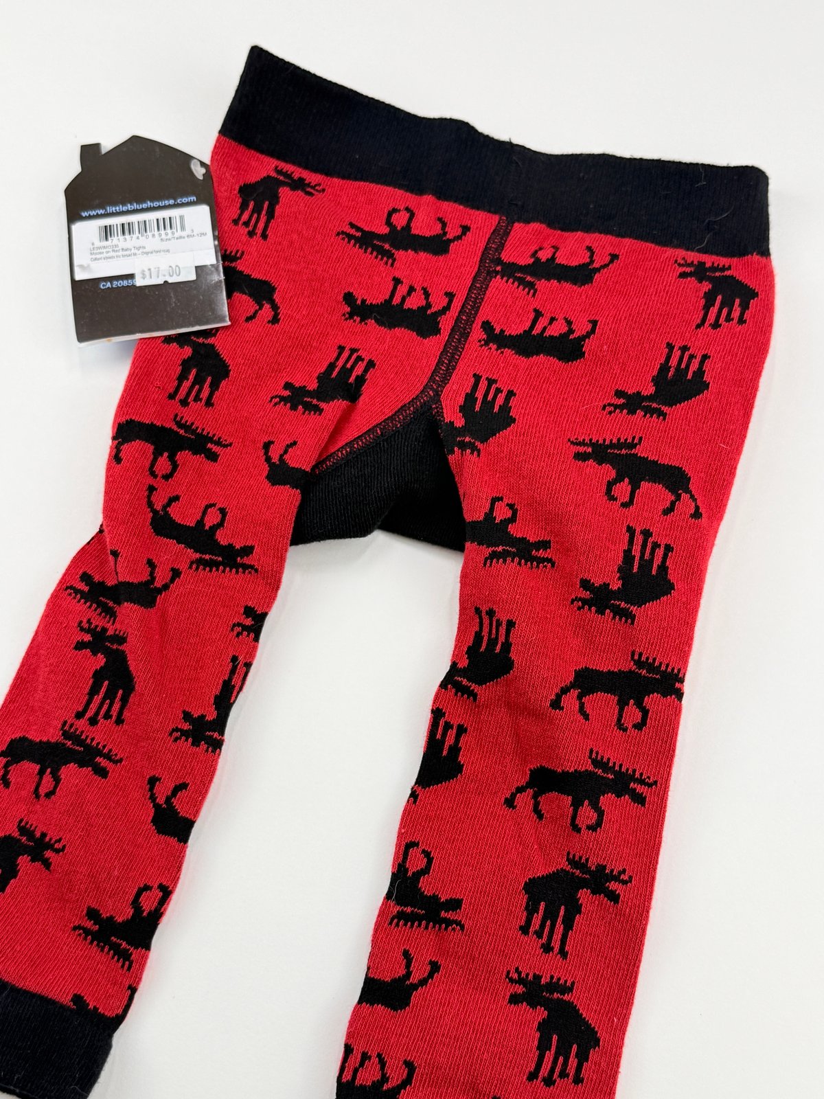 NWT - Little Blue House Moose Red Baby Leggings 6-12M
