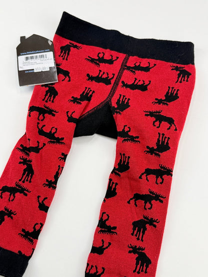 NWT - Little Blue House Moose Red Baby Leggings 6-12M