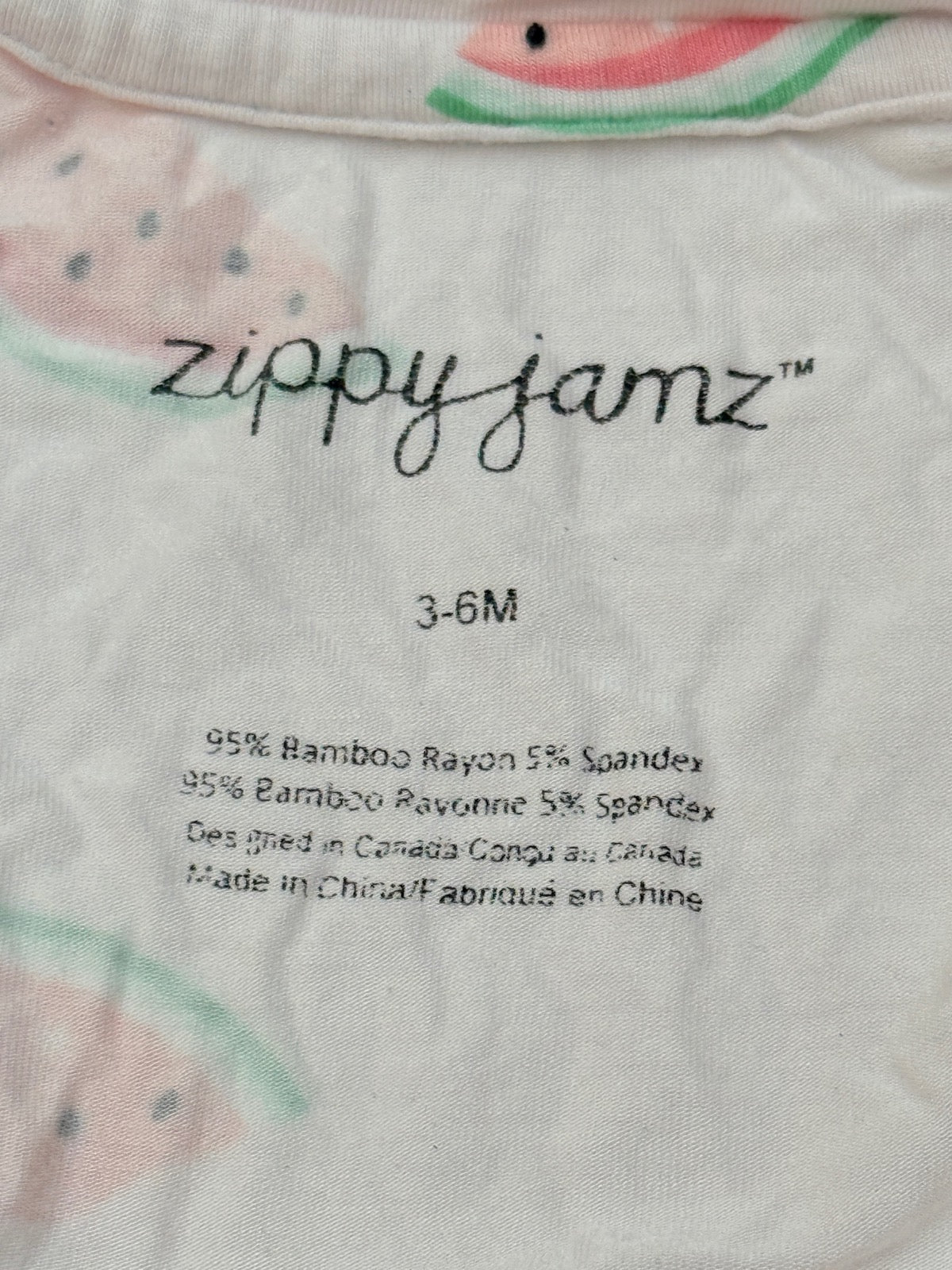 ZippyJamz Watermelon Footed Sleeper 3-6M