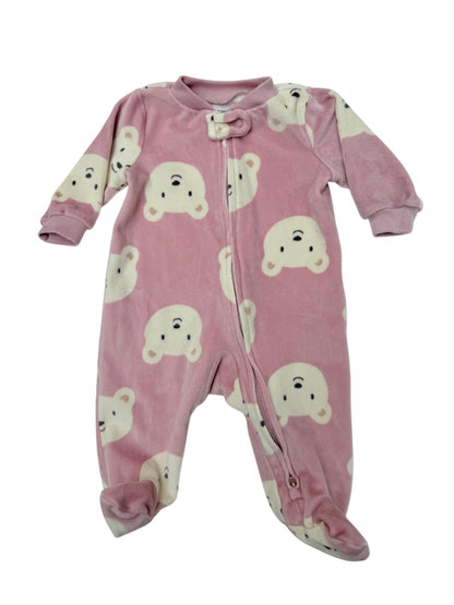 Carter's Bear Print Fleece Footed Sleeper 3M