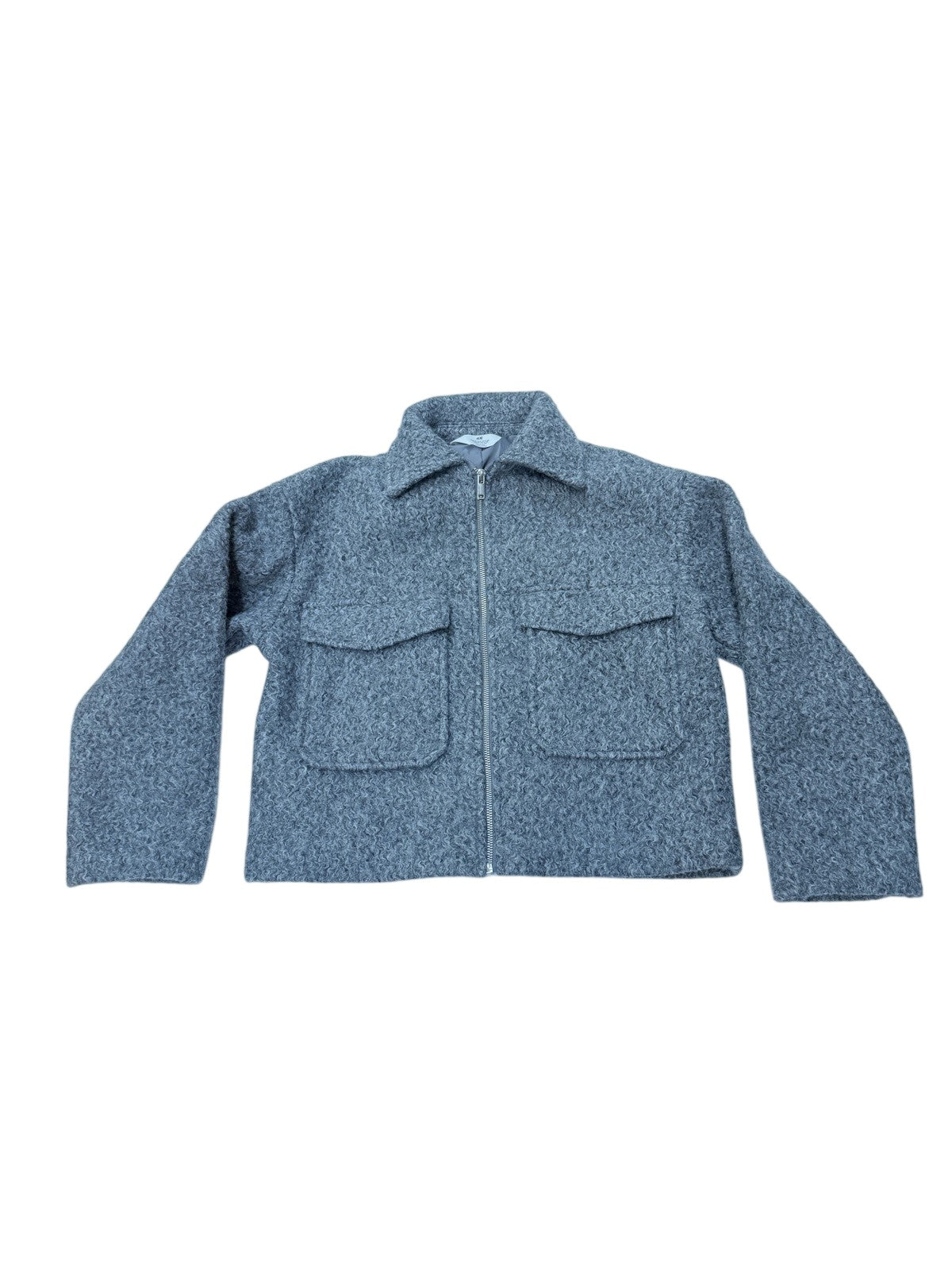 H&M Grey Bouclé Zip Jacket Size 12-13Y