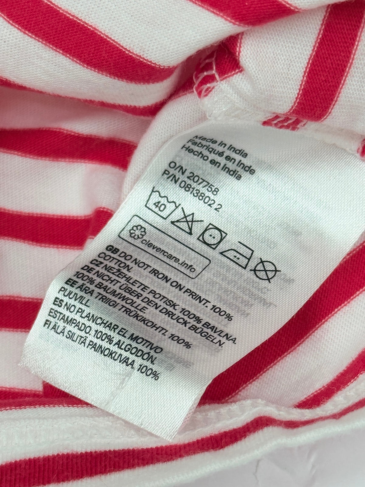 H&M Disney Mickey Mouse Stripe Tee 12-18m