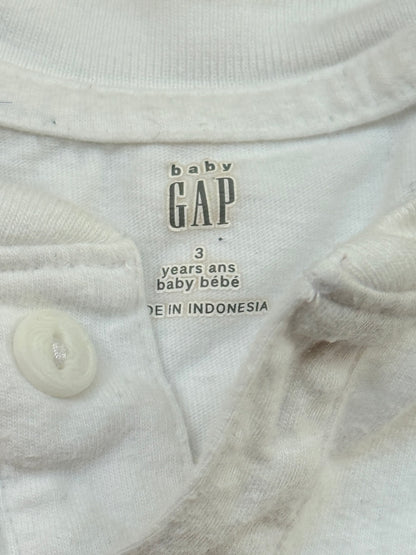 Baby Gap White Henley T-Shirt 3T