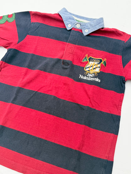 Nukutavake Striped Rugby Polo Shirt Size 8
