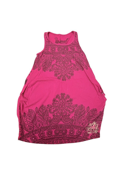 Desigual Pink Paisley Print Tank Top Dress  8/9Y