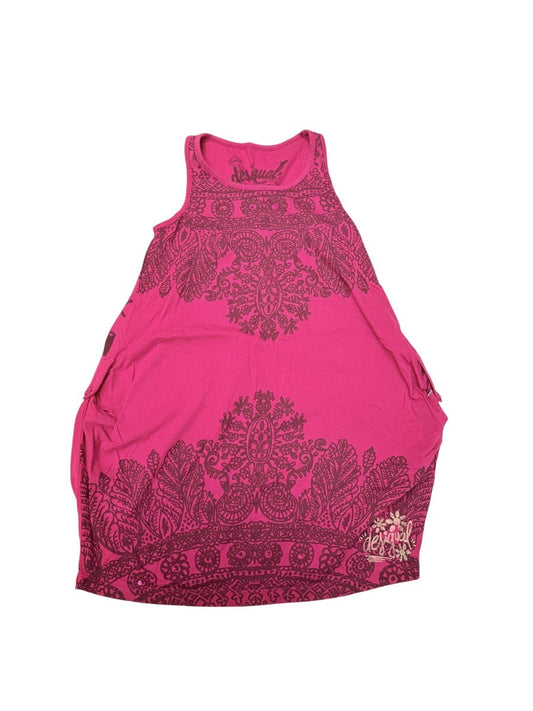 Desigual Pink Paisley Print Tank Top Dress  8/9Y