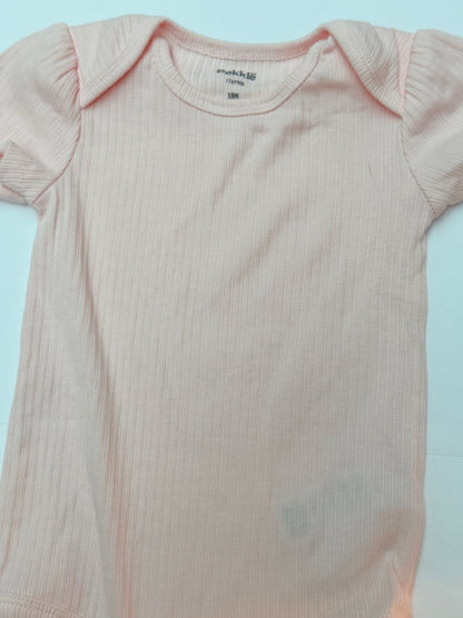 Pekkle Pink Ribbed Bodysuit 18M