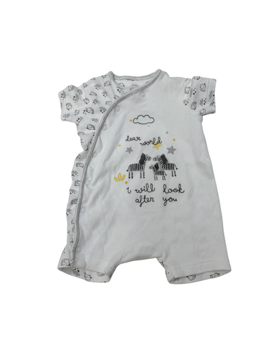 Mini Club Baby Zebra Print Romper 0-3M