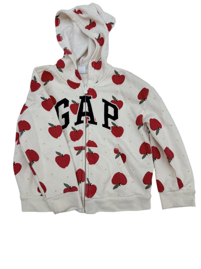 Baby Gap Apple Print Zip Hoodie Size 4-5Y