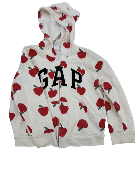Baby Gap Apple Print Zip Hoodie Size 4-5Y