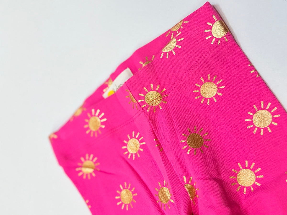 Boden Pink Gold Sun Leggings 4-5Y