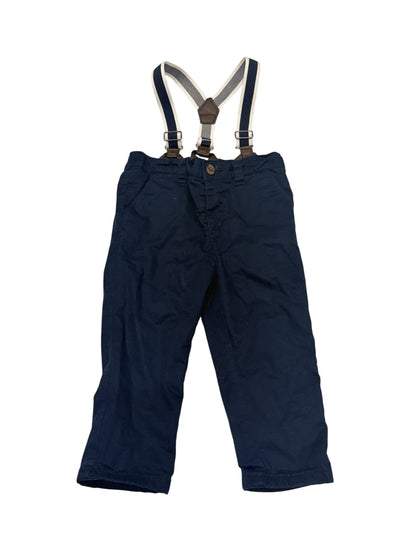 Joe Fresh Navy Chino Pants with Suspenders 18-24M