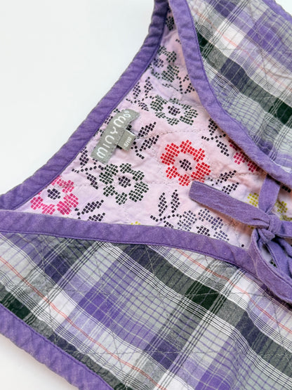 Minymo Reversible Plaid Floral Vest Size 5
