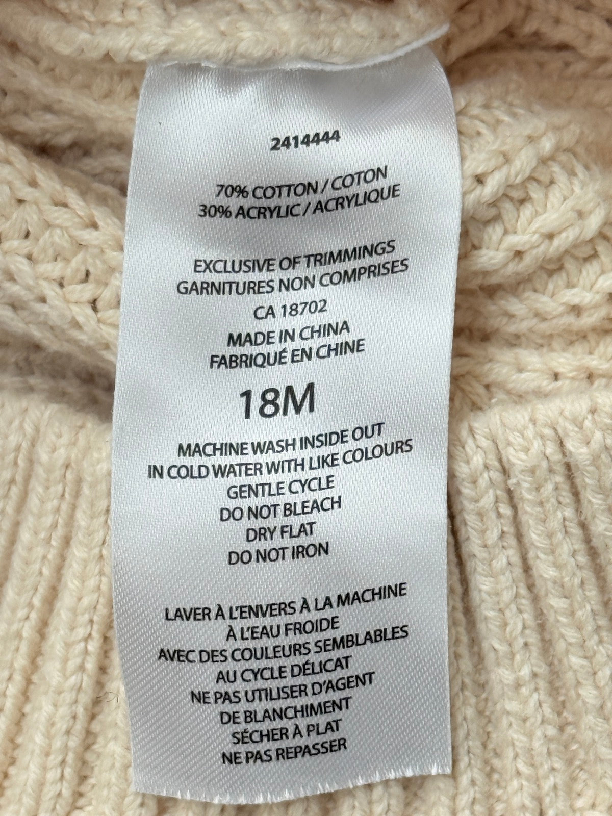 Rococo Knit Sweater Size 18M