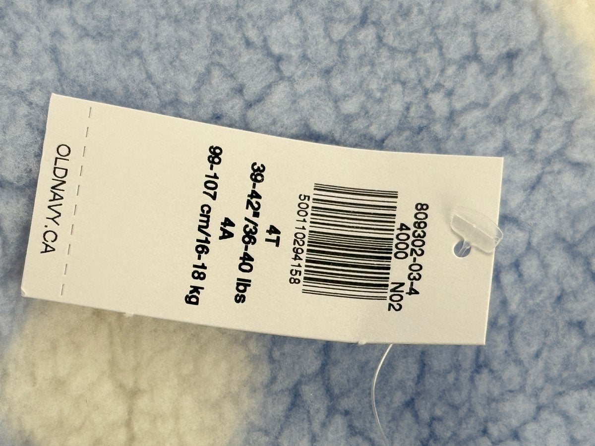 NWT - Old Navy Cloud Sherpa Hooded Jacket 4T