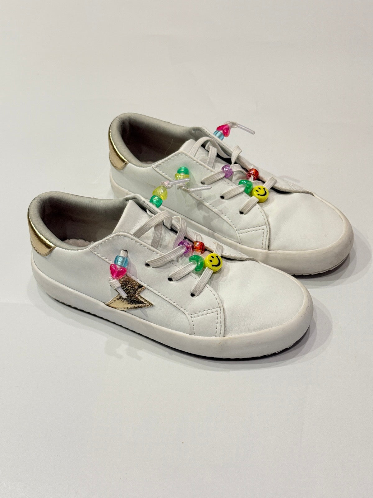 Rebelry White Gold Lightning Sneakers Size us12