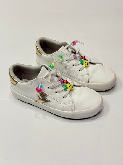 Rebelry White Gold Lightning Sneakers Size us12