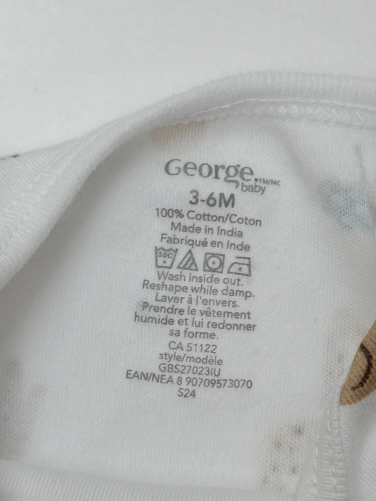 George Baby Safari Print Bodysuit 3-6M