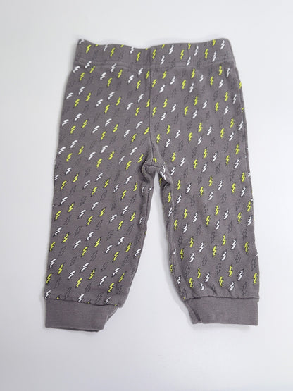 Baby Gear Gray Lightning Bolt Jogger Pants 6-9M