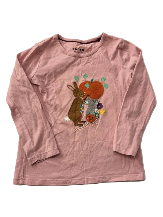 Mini Boden Pink Bunny Appliqué Top 5-6Y
