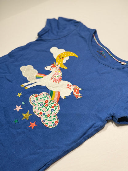 Mini Boden Unicorn Appliqué T-Shirt 5-6Y