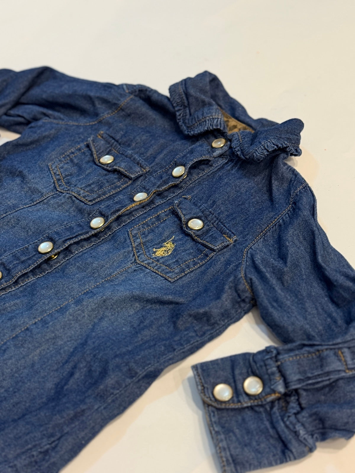 U.S. Polo Assn Denim Snap Shirt Size 2T