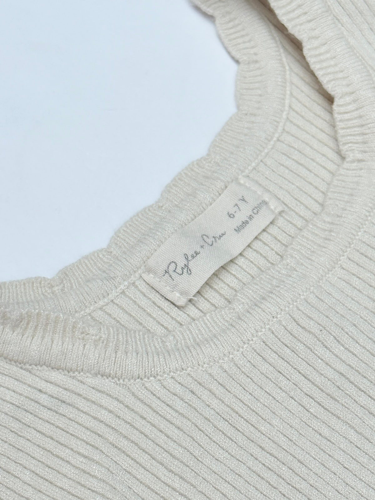 Rylee + Cru Ribbed Knit Top Size 6-7Y