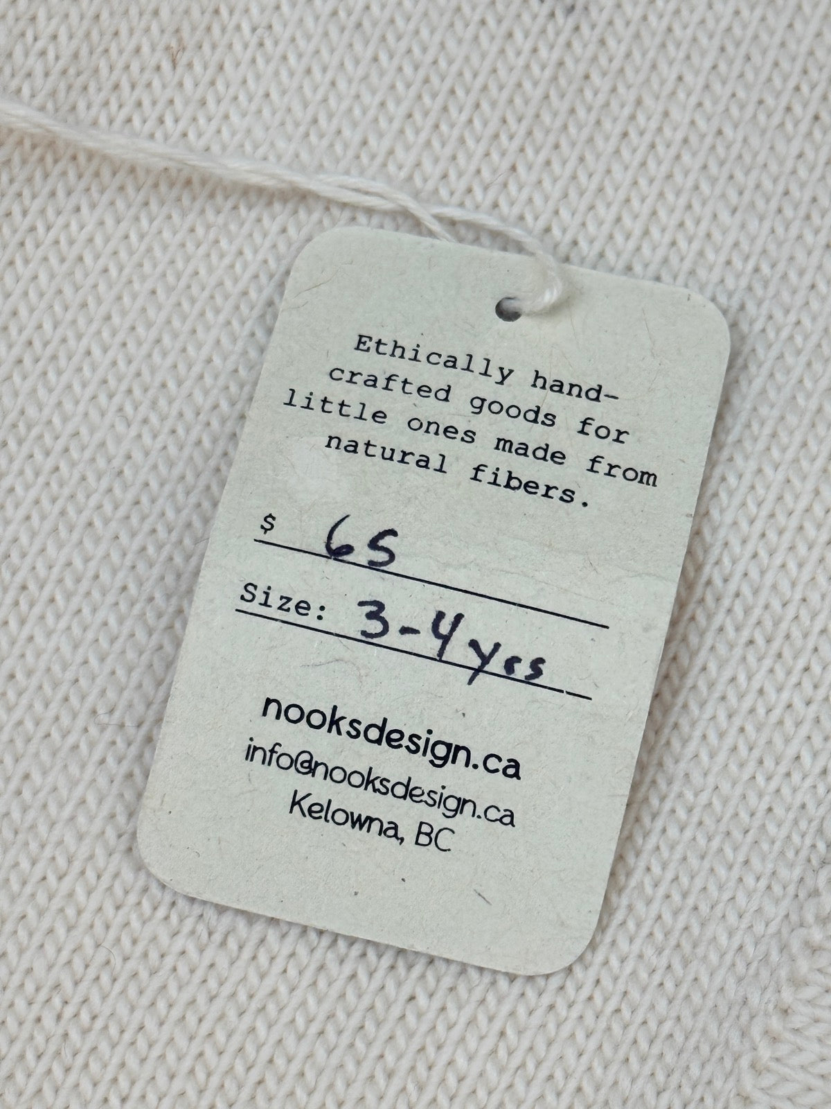 New With Tags Nooks Design Cream Merino Cardigan 3-4y