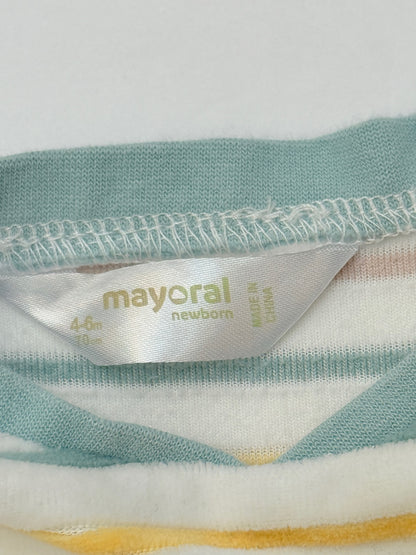 Mayoral Striped Dinosaur Footed Sleeper 4-6M