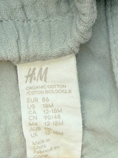 H&M Sage Muslin Cotton Romper 18-24M