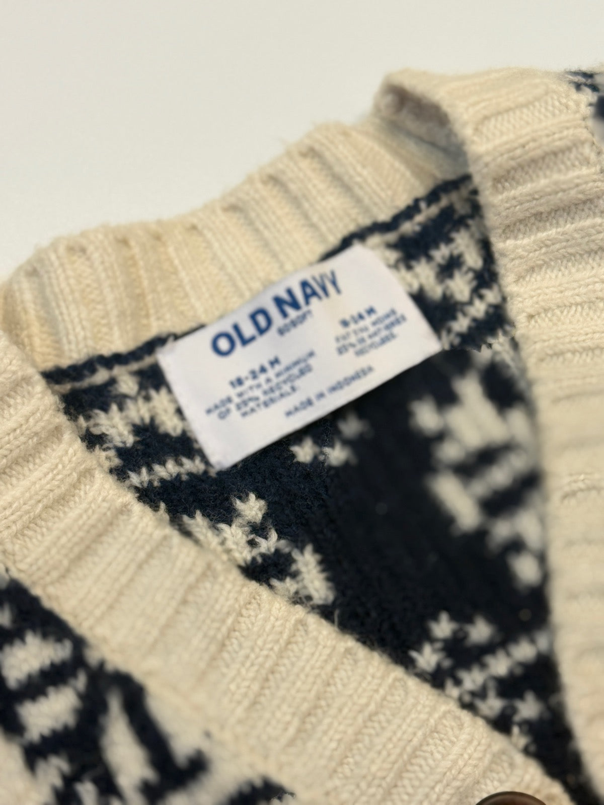 Old Navy Fair Isle Bear Cardigan 18-24M