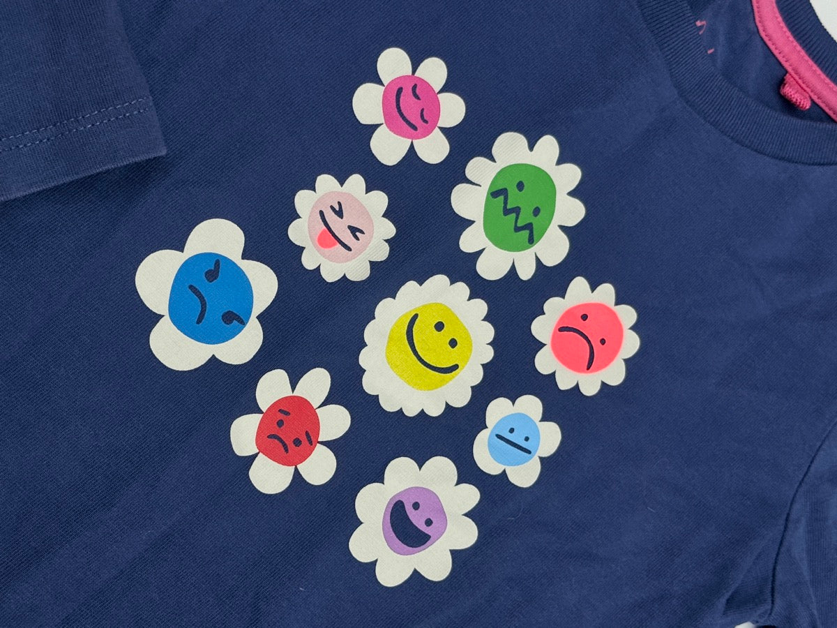 Mini boden Smiley Flower Long Sleeve Tee 5-6Y