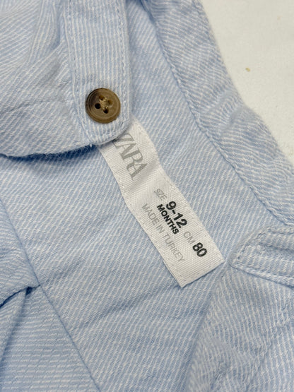 Zara Blue Button-Up Shirt 9-12M