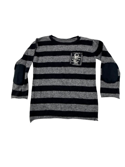 Striped Skull Patch Sweater