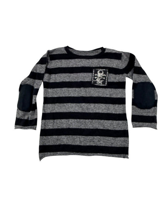 Striped Skull Patch Sweater