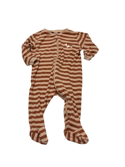 Pekkle Striped Dog Footed Sleeper 6M