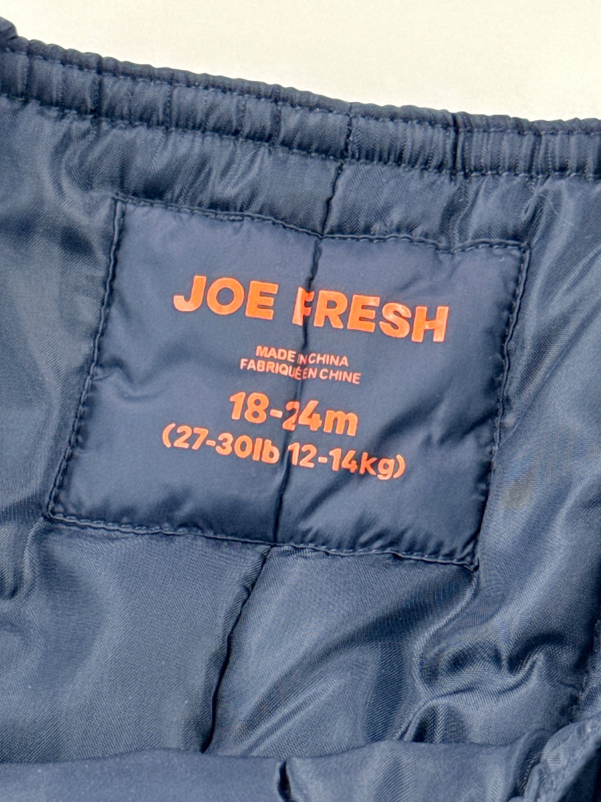 Joe Fresh Navy Snow Bib Pants 18-24M