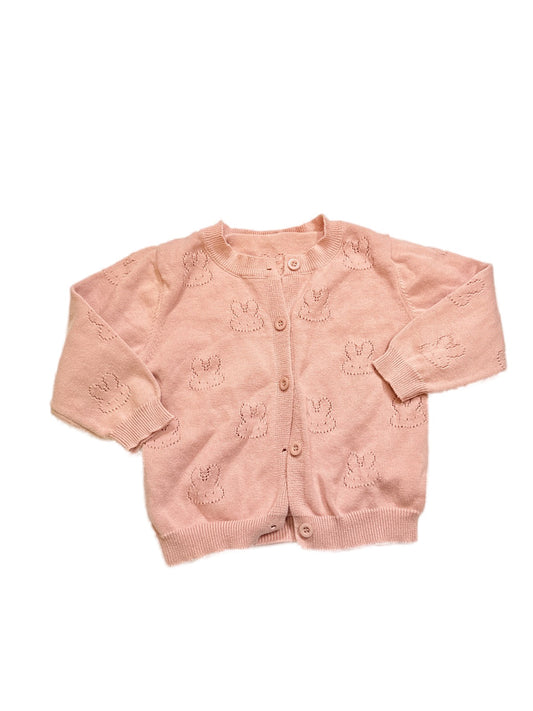 Unknown Pink Bunny Knit Cardigan Size 80