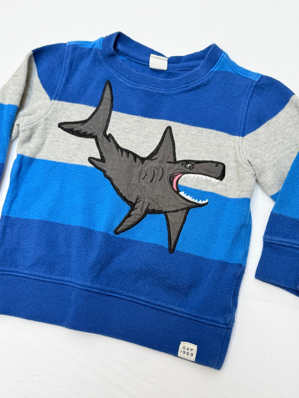 Baby Gap Shark Striped Sweatshirt 2T