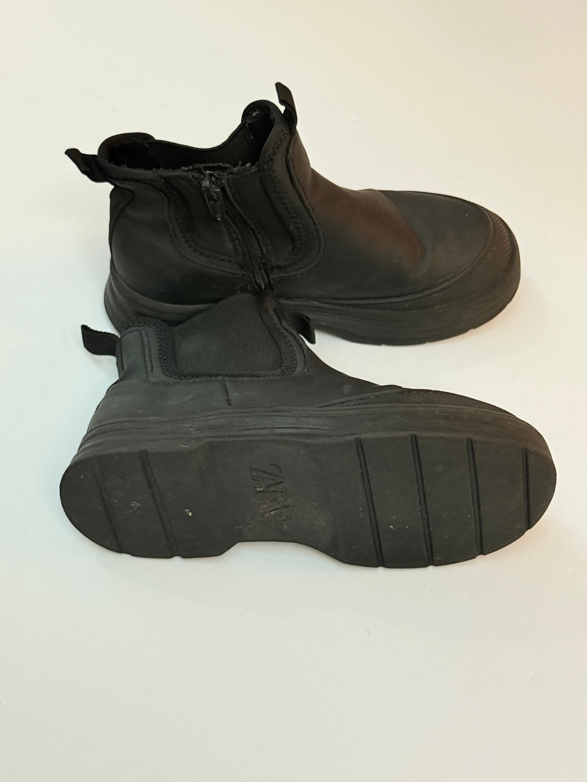 Zara Black Chelsea Ankle Boots Size 26