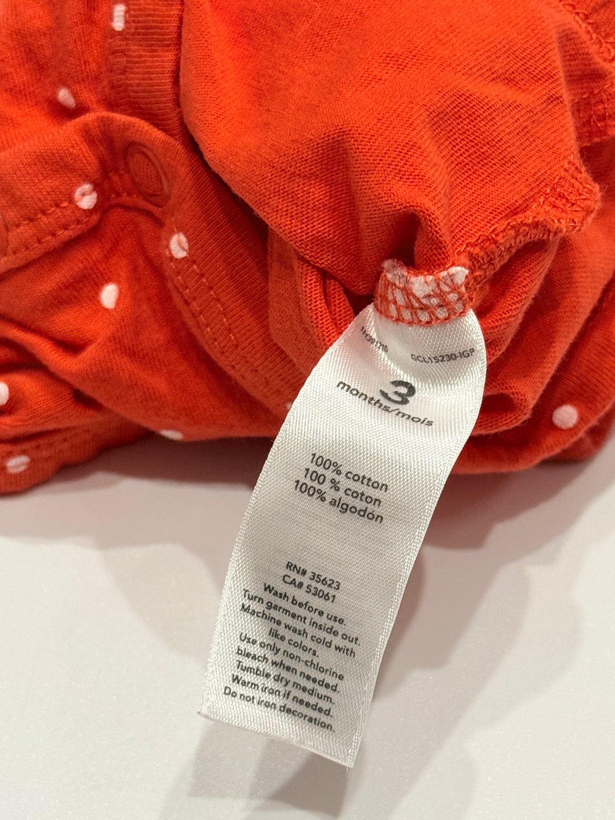 Bodysuit Carter's Red Polka Dot 3m